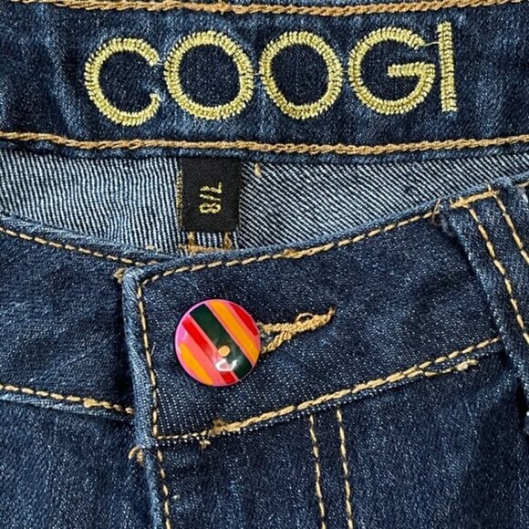 COOGI Jeweled Cuffed Hem Bermuda Jean Shorts - Size 7/8 (Juniors) - Picture 6 of 7
